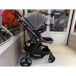 Carro gris duo Be cool Quantum, con plástico de lluvia. Segunda mano.