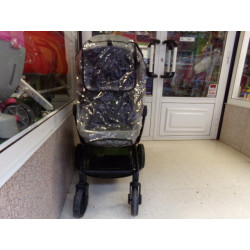 Carro gris duo Be cool Quantum, con plástico de lluvia. Segunda mano.