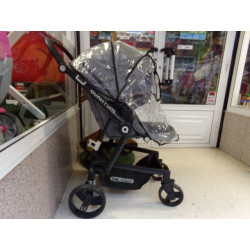 Carro gris duo Be cool Quantum, con plástico de lluvia. Segunda mano.
