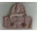Gorro y bufanda rosa 1 año. Segunda mano.
