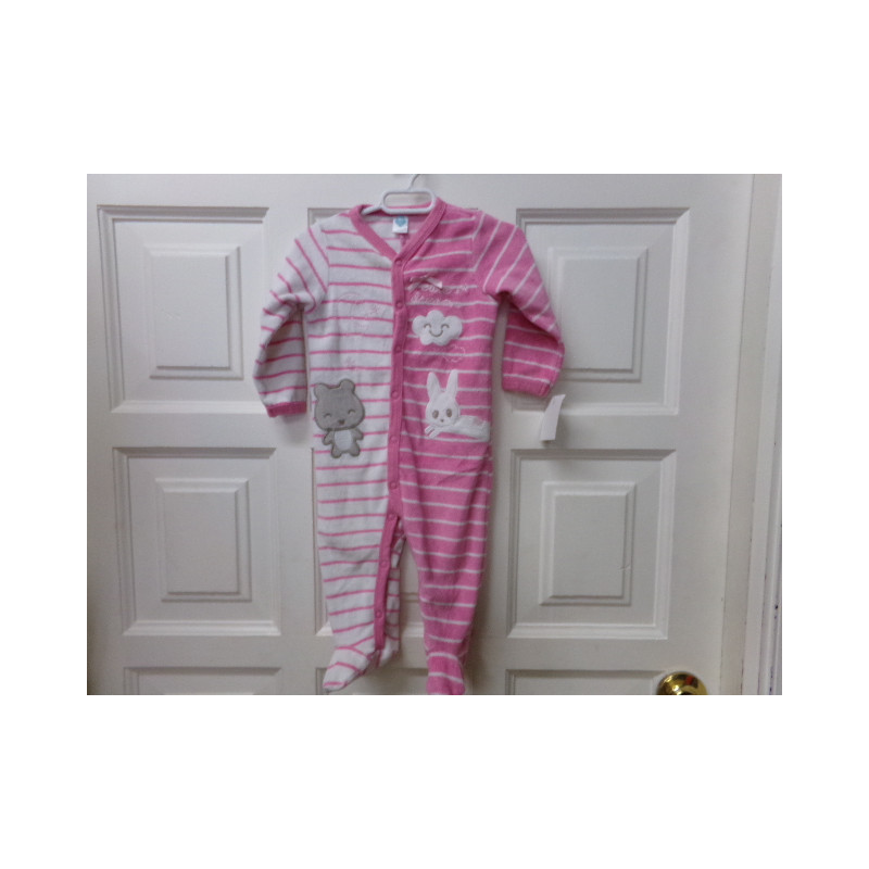 Pijama rosa rayas 6 meses animalitos. Segunda mano.