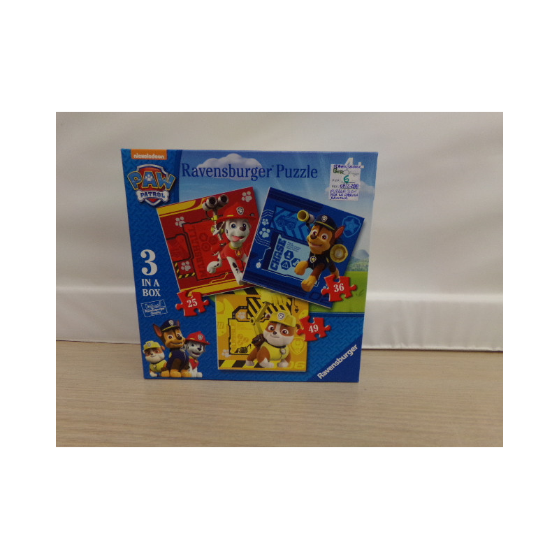 3 puzzles progresivos Patrulla canina. Segunda mano.