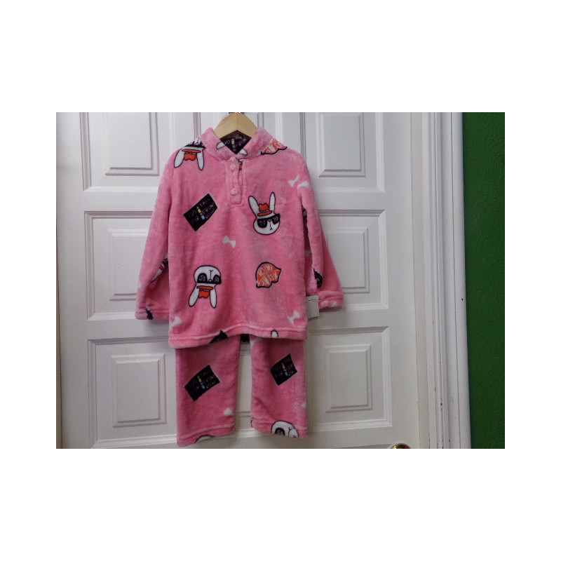 Pijama rosa invierno 2 piezas  6 años. Segunda mano.