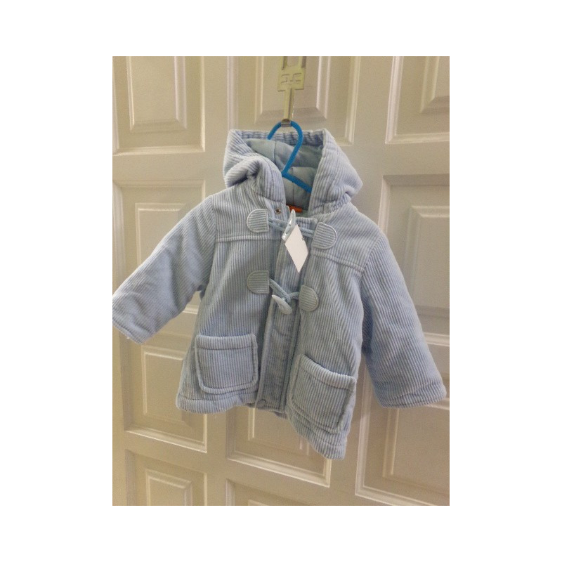 Abrigo de pana azul Talla 3 meses. Segunda mano