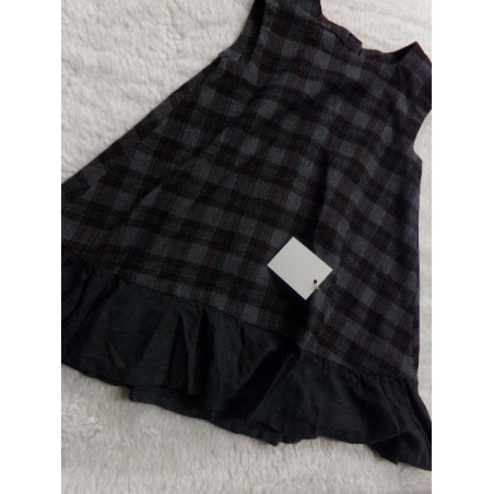 Pichi de cuadros con  volante. Talla 2-3 años. Segunda mano