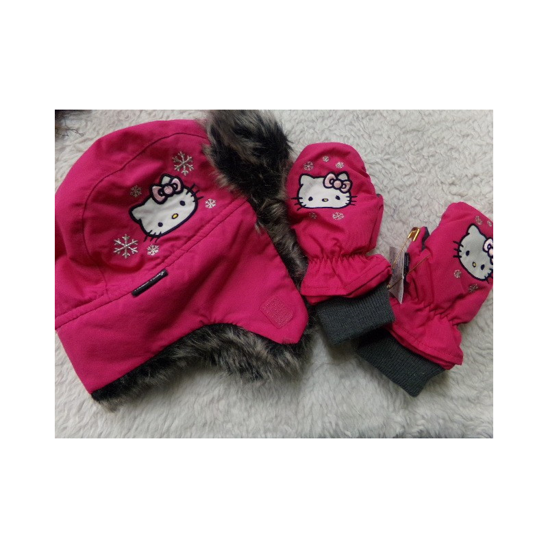 Gorro y manoplas Hello Kitty 1-3 años