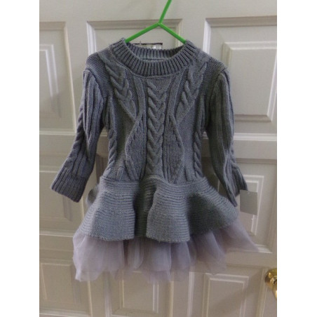 Vestido de tul y punto. Talla 2-3 años. Segunda mano