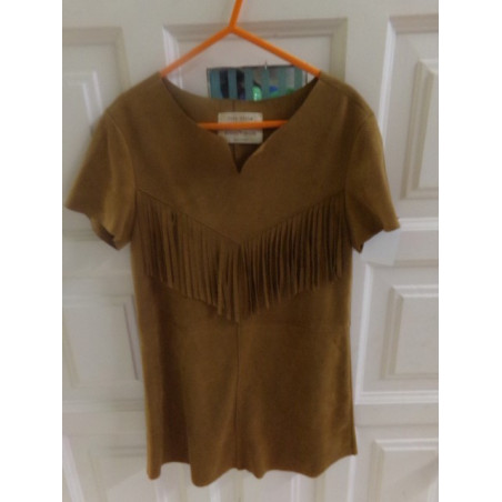 Vestido de ante marrón 6-7 años