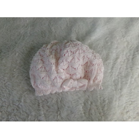 Gorrito tricot rosa talla 12 meses. Segunda mano