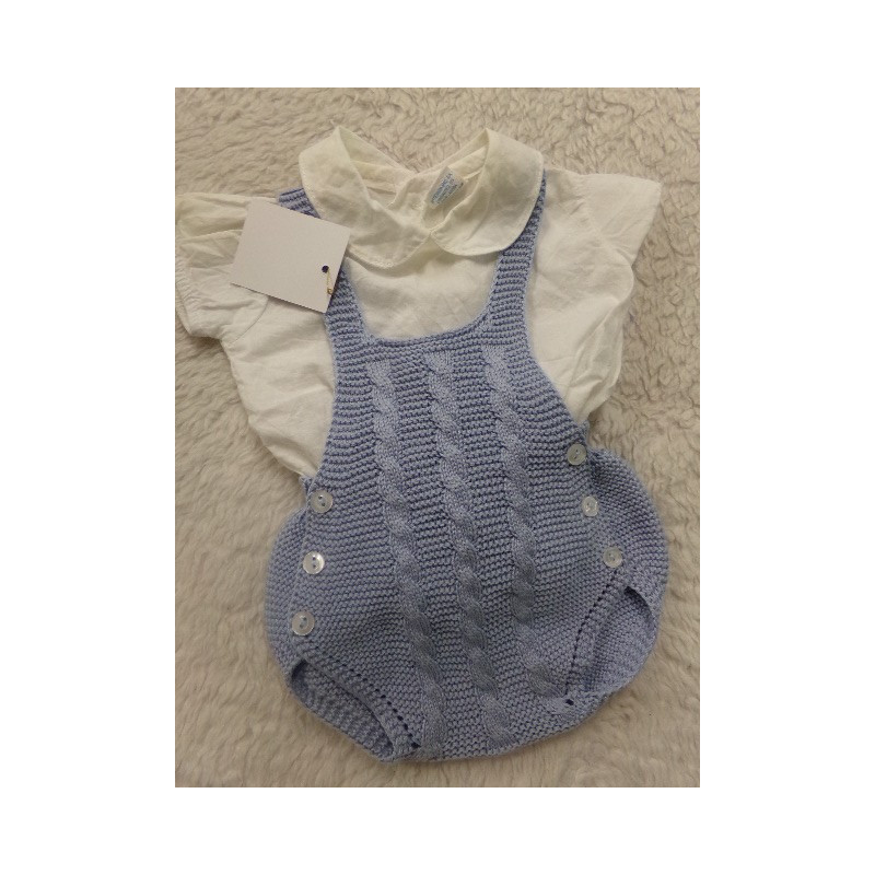 Conjunto peto y camisa talla 1 mes. Segunda mano