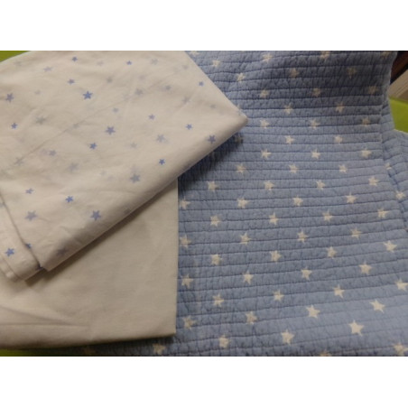Juego para cuna colcha y sábanas estrellitas