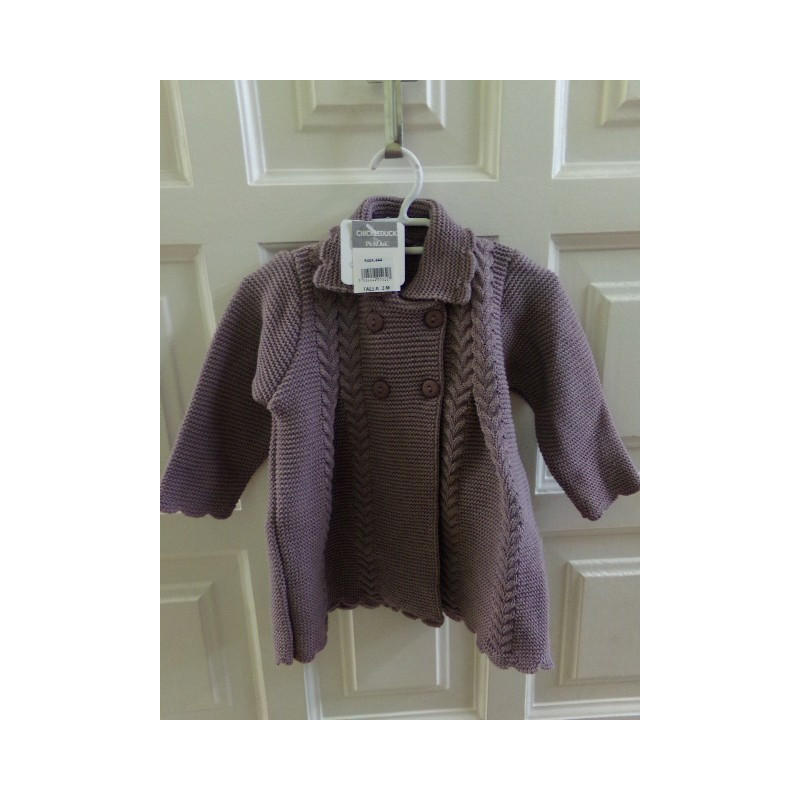 Abrigo de punto talla 3 meses. A estrenar