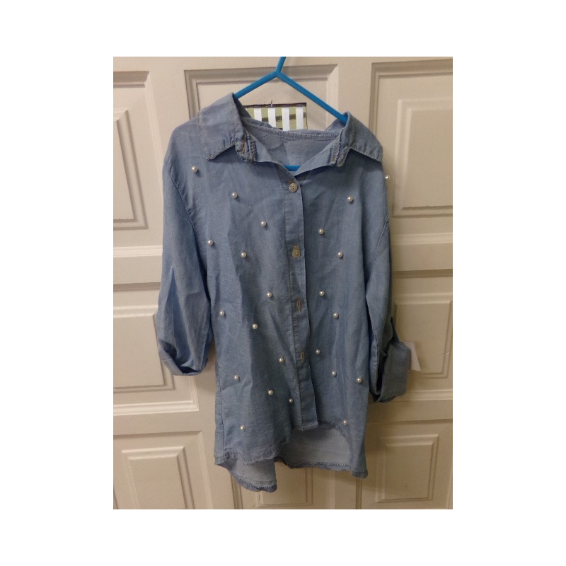 Camisa perlitas talla 8 años. Segunda mano