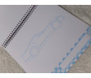 Cuaderno de plantilla de coches. A estrenar