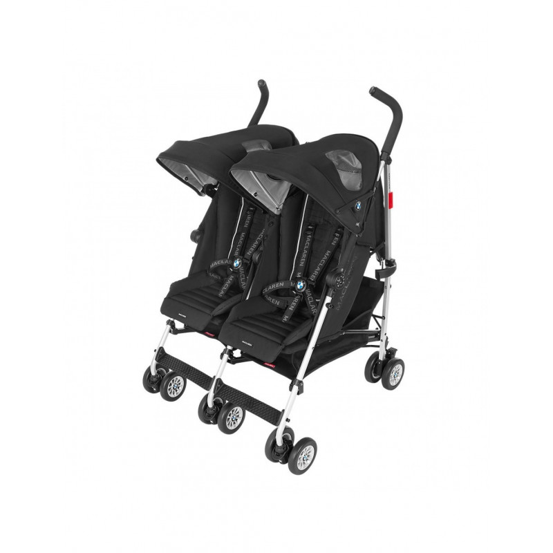 Silla de paseo gemelar con plástico de lluvia. Maclaren. Segunda mano