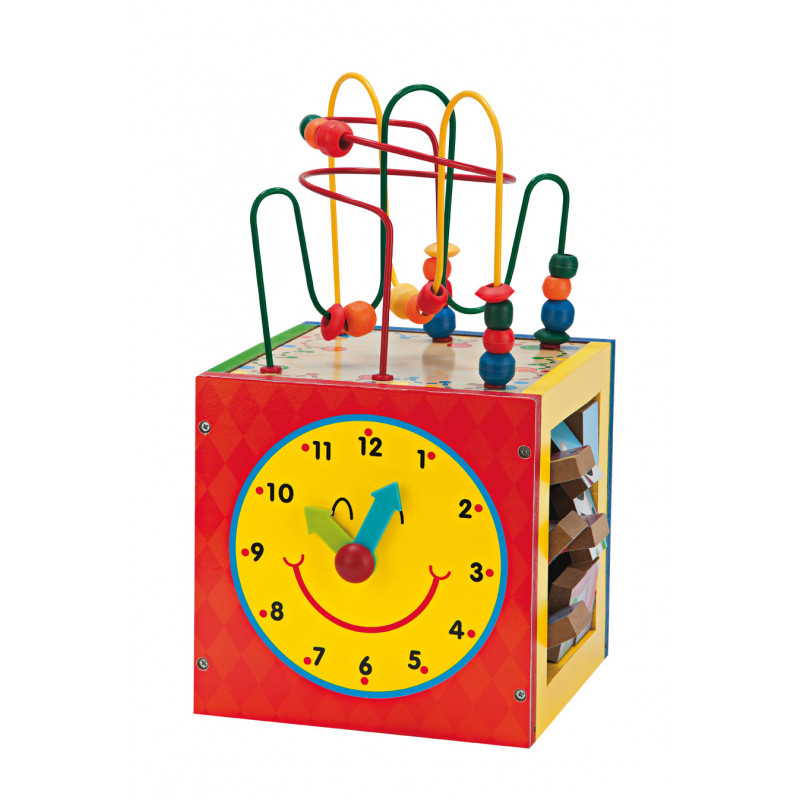 Cubo de madera con actividades segunda mano