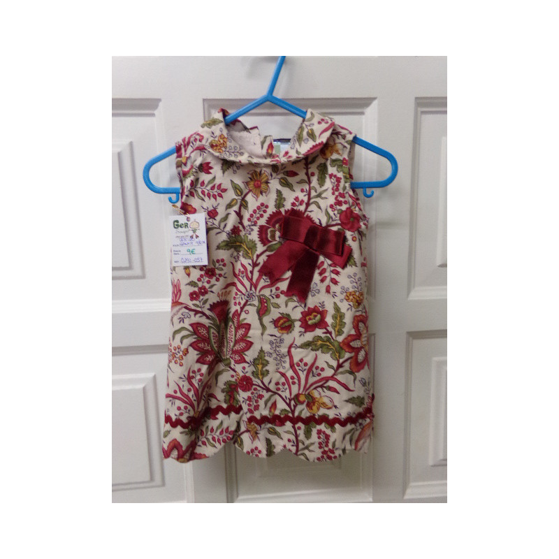 Vestido granate talla 9-12 meses. Segunda mano