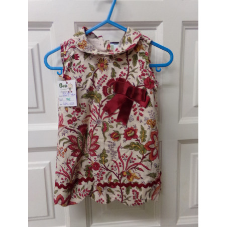 Vestido granate talla 9-12 meses. Segunda mano