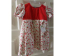 Vestido rojo flores talla 9 meses. Segunda mano