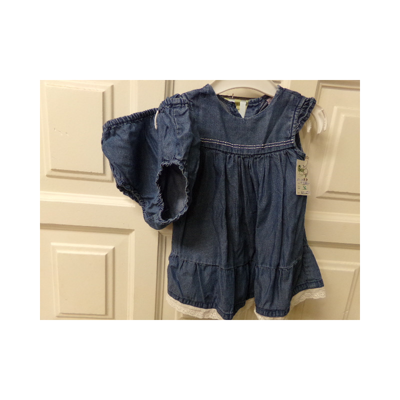 Vestido vaquero con bragola talla 9 meses. Segunda mano