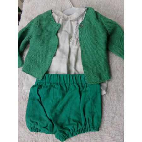 Conjunto 3 piezas talla 12 meses. Patricia Mendiluce. Segunda mano
