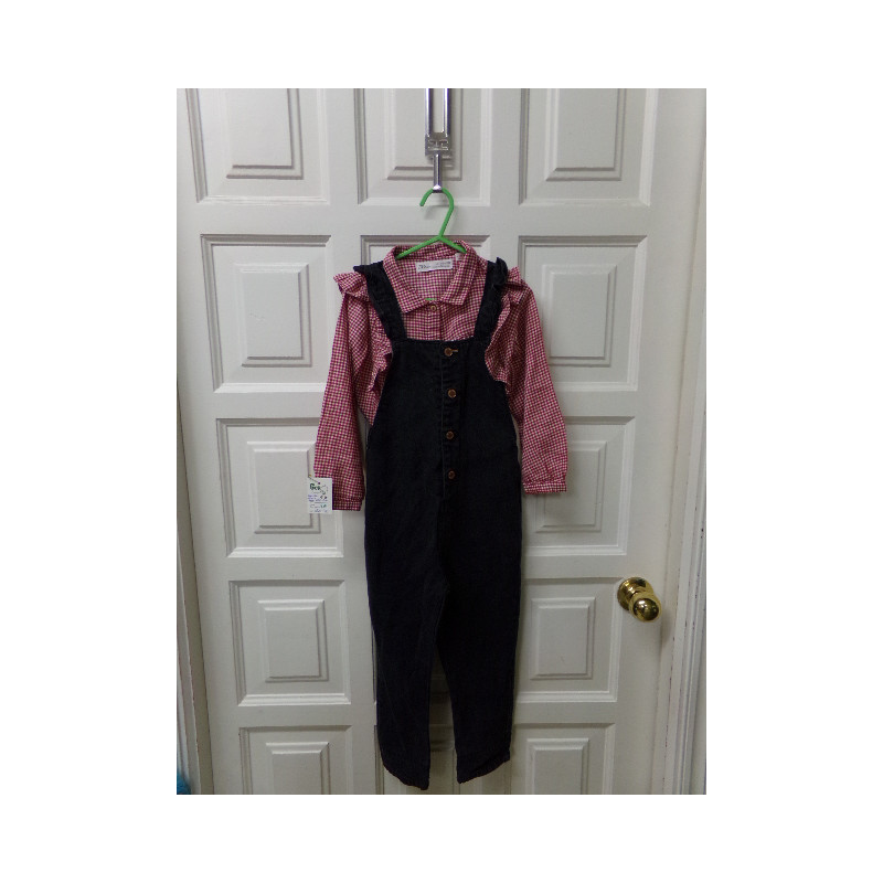 Mono vaquero negro con camisa Zara tella 4-5 años. Segunda mano