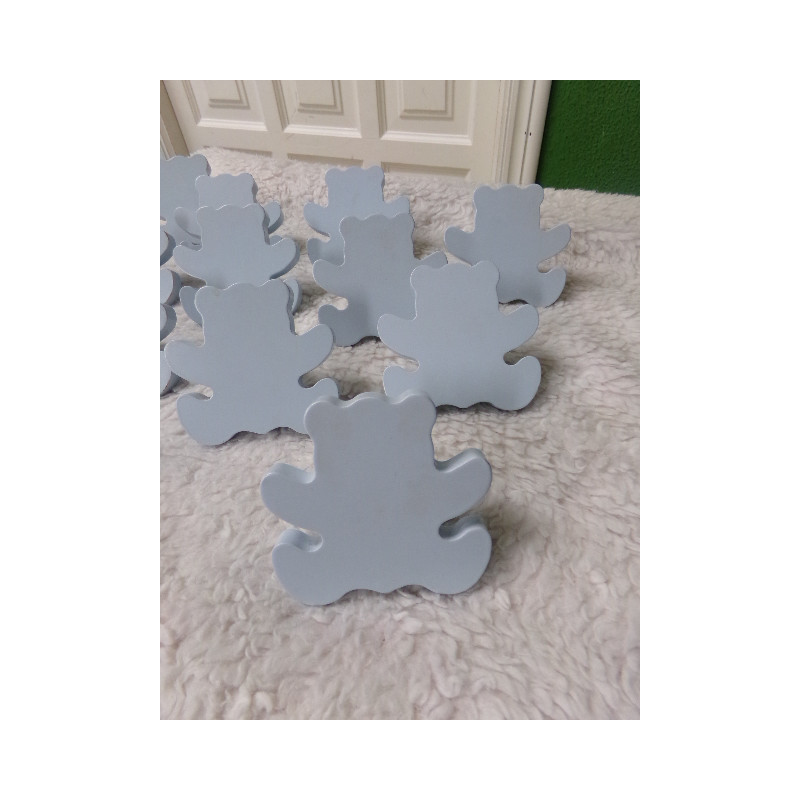 Tiradores de madera de osito azul. Sin uso