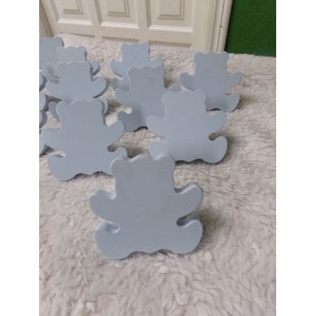 Tiradores de madera de osito azul. Sin uso