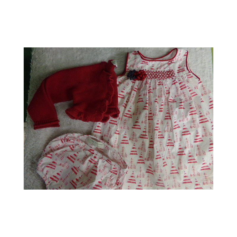 Vestido, bragola y chaqueta Pili carrera talla 12 meses. Segunda mano