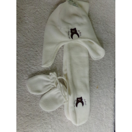 Conjunto gorro, bufanda y manoplas 44 cm. Segunda mano