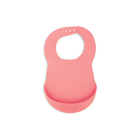 Babero de silicona rosa Suavinex