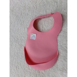 Babero de silicona rosa Suavinex