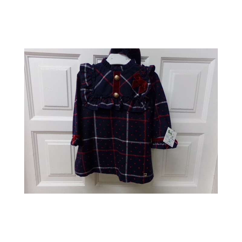 Vestido con bragola y capota talla 18 meses. Dolce Petit. Segunda mano