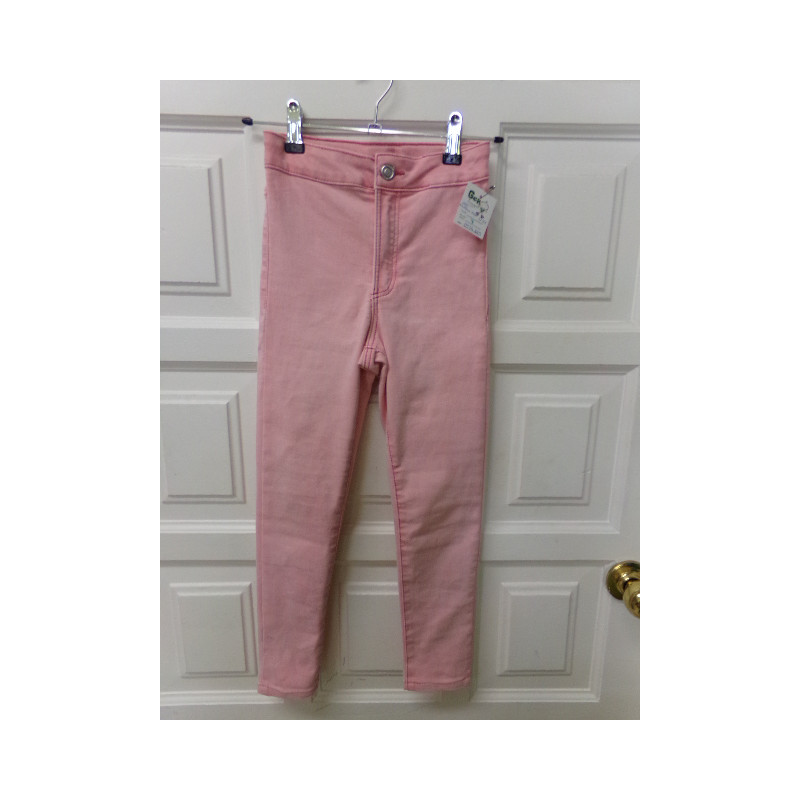 Vaquero elastico rosa talla 7-8 años. Segunda mano