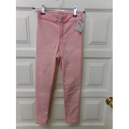 Vaquero elastico rosa talla 7-8 años. Segunda mano