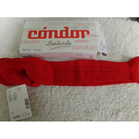 Leotardo rojo calado. Talla 6-12 meses. Condor.A estrenar