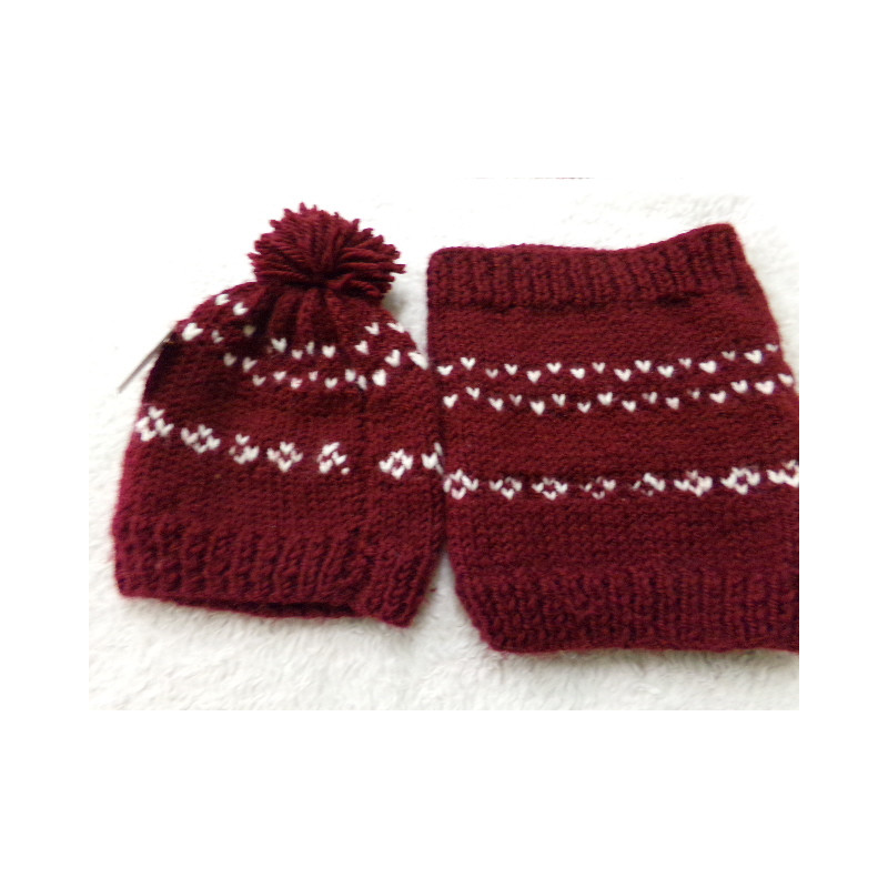 Gorro y cuello de lanita talla 8 años. Segunda mano