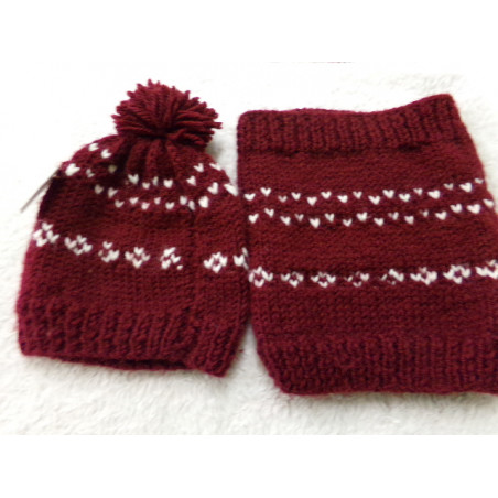 Gorro y cuello de lanita talla 8 años. Segunda mano