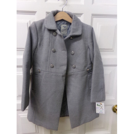 Abrigo de paño gris talla 6 años. Mayoral. Segunda mano