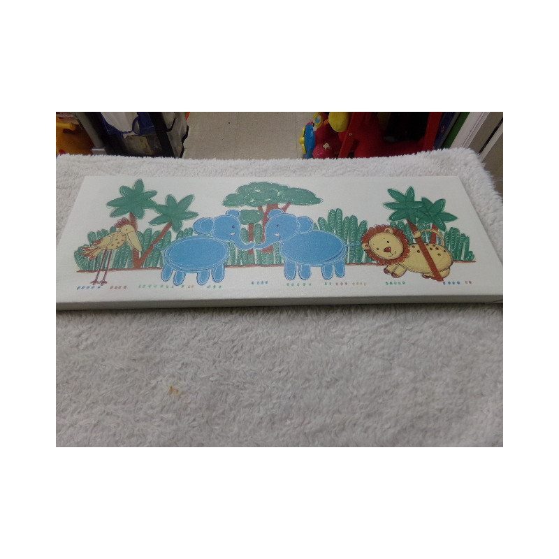 Cuadro Selva elefantes. Segunda mano