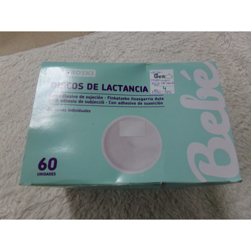 Caja de discos de lactancia. Eroski. Sin uso