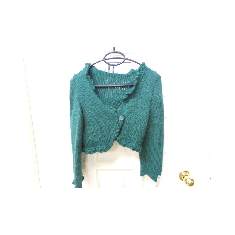 Chaqueta punto verde talla 9-10 años. Segunda mano