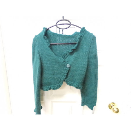 Chaqueta punto verde talla 9-10 años. Segunda mano