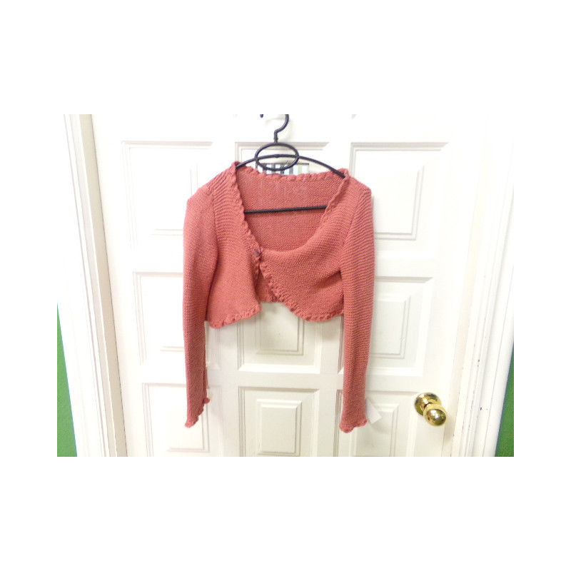 Chaqueta punto rosa talla 9-10 años. Segunda mano