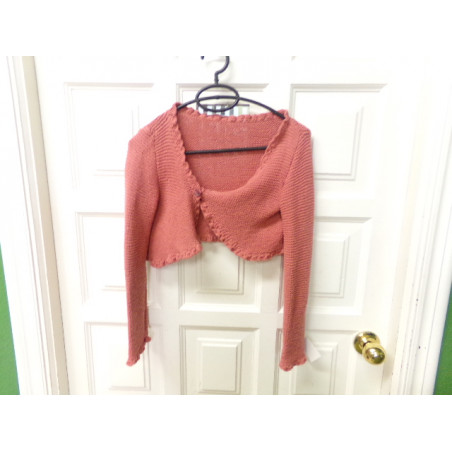 Chaqueta punto rosa talla 9-10 años. Segunda mano