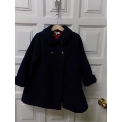Abrigo de paño Lio Lio azul marino. Talla 4 años. Segunda mano
