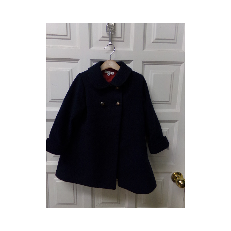 Abrigo de paño Lio Lio azul marino. Talla 4 años. Segunda mano