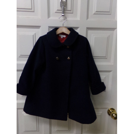 Abrigo de paño Lio Lio azul marino. Talla 4 años. Segunda mano