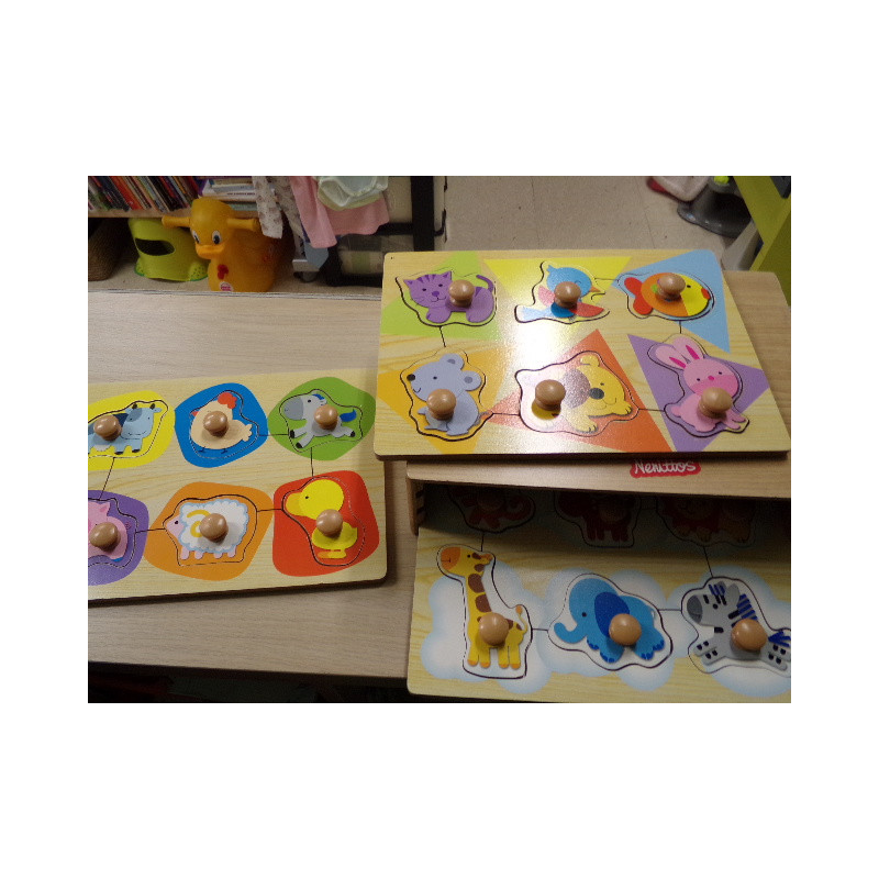 Maletin 3 Puzzles de madera. Nenittos. Segunda mano